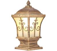 HHRLCH Lampada da pilastro per esterni Lampada da palo retrò in stile europeo Lampada da colonna in acrilico in alluminio impermeabile Luci da pilastro antiche antiruggine Lanterna stradale decorativa