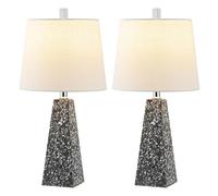 HHRLCH - Lampada da tavolo in resina a 2 confezioni con tonalità di lino - Elegante luce da scrivania per ufficio camera da letto e soggiorno