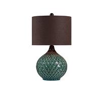HHRLCH Lampada da Tavolo Lampada da Letto Lampade Verdi retrò Ceramica da Comodino lampade da Tavolo con Tessuto Lampade a Crack Americano Crack Americano per l'home Office 22 "h Comodino