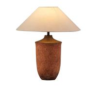 HHRLCH Lampada da Tavolo Vintage in Ceramica invecchiata con Stile Rustico Rustico e Paralume in Lino, Perfetta per la Camera da Letto, Il Soggiorno, l'hotel e L'Ufficio