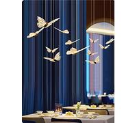 HHRLCH Praee Butterfly Lampadario con Scala Nera Lampadario Nordico Duplex da Costruzione Lampade a Sospensione Lunghe Villa Appartamento Sala da Pranzo Lampadario