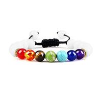 HHRLCHX 7 Chakra Bracciale Uomini Nero Lava Tiger Eye Eye Equilibrio Guarigione Perle Reiki Buddha Preghiera Naturale Braccialetti Yoga Braccialetti
