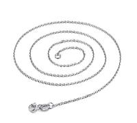 HHRLCHX Collier Sterling Argento 16-18 Pollici, Larghezza 0.9MM per Donne e Ragazze