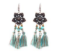 HHRLCHX Orecchini da Donna Bohemian Vintage Nappel Drop Dangle Orecchini per Donne Ragazze simulate Orecchini turchesi Geometrici Gioielli penzolanti Gioielli penzolanti Grandi Orecchini a Cerchio