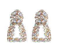 HHRLCHX Orecchini da Donna Orecchini per Donne per Donne Rinestone Che pende Orecchini per lacrima Geometrica del Cuore Cristallino da Ballo.