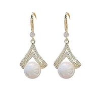 HHRLCHX Orecchini di Calcio Orecchini Perle per Donne Orenatura a Goccia penzolante Perla zirca in Oro Rosa per Orecchini di Gioielli Decorativi per Feste di Nozze 9/10/12 Coppie Piccoli Orecchini a