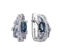 HHRLCHX Orecchini in Titanio per Donne Vintage Creative Double X Orecchini a Forma di zircone a Forma di Orecchini Temperatura Orecchino