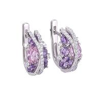 HHRLCHX Orecchini in Titanio per Donne Vintage Creative Double X Orecchini a Forma di zircone a Forma di Orecchini Temperatura Orecchino