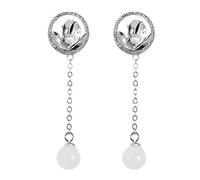HHRLCHX Orecchini Personalizzati, Orecchini retrò S925, Orecchini in Stile Cinese per Temperamento Semplice Femmina, Foglie di Loto, Loto, Orecchini di Giada Loto di Foglie di Loto, 925