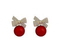 HHRLCHX Piccoli Orecchini a Cerchio Orecchini per Banchetti di Moda Orecchini a Prua Parl Gold Girl Rosso Plorato Orecchini Verde Acqua Simulati per Donne penzolanti