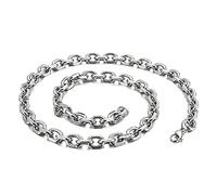 HHRLCHX Silver Figaro Chain for Men & Boys, 45cm Length