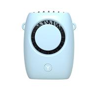 HHUARI Ventilatore da Collo sospeso, Ventilatore da Collo sospeso Design Compatto Resistente all'Usura con Imbracatura Ventilatore da Collo Ricaricabile USB per Ufficio - Blu The New