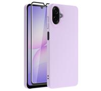 HHUIWIND Sottile Cover per Samsung Galaxy A07 con Vetro Temperato,Custodia Antiurto con Angoli Rinforzati Anti-Impronte Antigraffio Protettiva Case - Rosa