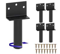 HHUXIUE 4 gambe per mobili, in metallo, piedini di livellamento per mobili, regolabili da 5,1 a 19,8 cm, per armadietti, divani, tavoli, sedie, scrivanie, armadi (nero, 5,1 cm)