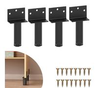 HHUXIUE 4 gambe per mobili, in metallo, piedini per livellamento mobili, regolabili da 5,1 a 19,8 cm, per armadietti, divani, tavoli, sedie, scrivanie, armadi (nero, 11,9 cm)
