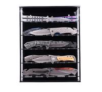 HHUXIUE Espositore per coltello, espositore per coltelli da tasca in acrilico, con protezione da polvere e raggi UV