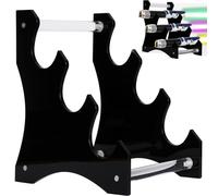 HHUXIUE Espositore per spada laser, supporto per spada laser da tavolo in acrilico, supporto per spada laser a 3 livelli, per spade e spade laser. (nero)