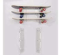 HHUXIUE Scaffale da skateboard da parete per skateboard, supporto per skateboard, telaio per skateboard, design orizzontale salvaspazio (3 strati trasparenti)
