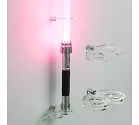 HHUXIUE Supporto a Muro per Spada Laser Lightsaber, Supporto Verticale per Spada Laser - Espositore in Acrilico Trasparente per la Maggior Parte delle Spade Laser, Resistente (Trasparente, 2 Foro)