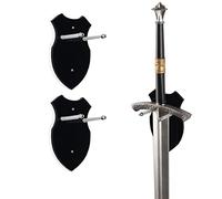 HHUXIUE Verticale in acrilico nero per spada, espositor murale per 1 spada, katana o ascia - Resistente supporto per spada a parete, esposizione per spada samurai, decorazione medievale (Nero, 2 set)