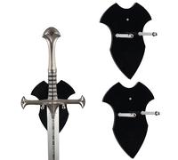 HHUXIUE Verticale in acrilico nero per spada, espositor murale per 1 spada, katana o ascia - Resistente supporto per spada a parete, esposizione per spada samurai, decorazione medievale (Nero, 2 set)