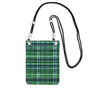 Hhwwtye Blu E Verde Scozzese Tartan Stampa Universale Crossbody Del Telefono Del Telefono Della Borsa Del Sacchetto Del Pacchetto Per Gli Sport All'aria, Nero , Taglia unica