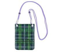 Hhwwtye Blu Scozzese Tartan Stampa Universale Crossbody Telefono Cellulare Borsa Pack Bag Per Sport All'aperto Moblie Custodie per il trasporto del telefono, Viola, Taglia unica