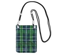 Hhwwtye Blu Scozzese Tartan Stampa Universale Crossbody Telefono Cellulare Borsa Pack Bag Per Sport All'aperto Moblie Custodie per il trasporto del telefono, Nero , Taglia unica