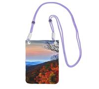 Hhwwtye Blue Ridge Mountains Stampa Universale Crossbody Borsa Del Telefono Cellulare Sacchetto Del Pacchetto Per Gli Sport All'aperto Moblie Telefono Custodie, Viola, Taglia unica