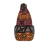 hhxvcv Borsa a tracolla con stampa a pois bianchi e neri, unisex, indossata diagonalmente, zaino da viaggio per escursioni e uso casual, Panno di fango africano tribale, Taglia unica