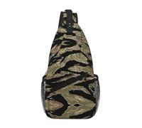 hhxvcv Borsa a tracolla con stampa a pois bianchi e neri, unisex, indossata diagonalmente, zaino da viaggio per escursioni e uso casual, Tiger Stripe Camo, Taglia unica