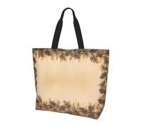 hhxvcv Borsa a tracolla da donna con stampa a cono di pino - Grande borsa riutilizzabile per shopping, viaggi, spiaggia, Bordo del cono di pino, Taglia unica