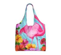 hhxvcv Borsa grande in tela con stampa di ossa di cane - borse per la spesa e la spesa riutilizzabili per viaggi, spiaggia, vita quotidiana, Fiori di fenicottero., Taglia unica