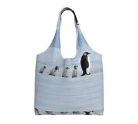 hhxvcv Borsa grande in tela con stampa di ossa di cane - borse per la spesa e la spesa riutilizzabili per viaggi, spiaggia, vita quotidiana, Cinque pinguini, Taglia unica