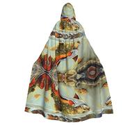 hhxvcv Brook - Mantello con cappuccio per Halloween, per pesca alla trota e pesca a mosca, unisex, per cosplay, strega, jedi, mago, mago