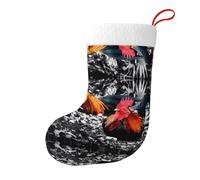 hhxvcv Calza di Natale con stampa di gallo di pollo, 45,7 cm, decorazione da appendere al caminetto, decorazione natalizia e Halloween per la casa