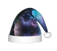 hhxvcv Cappello di Babbo Natale per bambini - Cappello di Natale con grafica 3D Universo Space Print Design, caldo copricapo per Natale e Capodanno