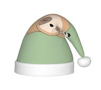 hhxvcv Cappello di Babbo Natale per bambini - Cappello di Natale con simpatico panda e bradipo stampato, caldo copricapo per Natale e Capodanno