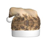 hhxvcv Cappello di Natale con stampa a cono di pino per adulti, cappello di Babbo Natale, bomboniere di Natale, Capodanno, copricapo per le festività