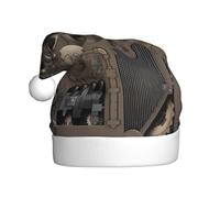 hhxvcv Cappello di Natale per adulti con stampa di ingranaggi meccanici steampunk, cappello di Babbo Natale, bomboniere di Natale, Capodanno, copricapo per le festività