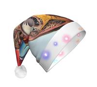 hhxvcv Cappello natalizio unisex con motivo anatomia umana con grafico a cuore, cappello di Babbo Natale in peluche, perfetto da indossare tutti i giorni