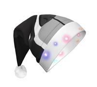 hhxvcv Cappello natalizio unisex con stampa a LED, cappello di Babbo Natale in peluche, perfetto da indossare tutti i giorni