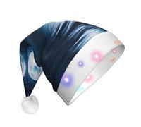 hhxvcv Cappello natalizio unisex con stampa di cielo notturno, cappello di Babbo Natale in peluche, perfetto da indossare tutti i giorni