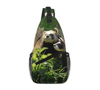 hhxvcv Coconut Beach Sunset Hammock Print Cross Chest Bag - Zaino da viaggio unisex indossato diagonalmente, zaino da viaggio per escursioni e uso casual, Furetto della fauna selv, Taglia unica