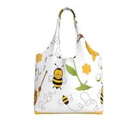 hhxvcv Grandi api volanti Daisy Honey Print Canvas Tote Bags - Borse riutilizzabili per la spesa e la spesa per viaggi, spiaggia, vita quotidiana, Miele di margherita delle api volanti, Taglia unica