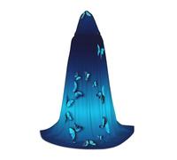 hhxvcv Mantella con cappuccio per Halloween, bella stampa con farfalla blu, confortevole, costume per feste in maschera, Natale, carnevale
