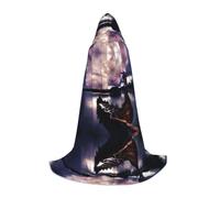 hhxvcv Mantella con cappuccio per Halloween, con stampa di barca dei vichinghi, confortevole, costume per feste in maschera, Natale, carnevale