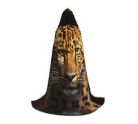 hhxvcv Mantello con cappuccio per Halloween, stampa leopardata dagli occhi profondi, confortevole, costume per feste in maschera, Natale, carnevale