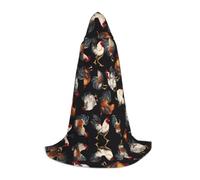hhxvcv Mantello con cappuccio per Halloween, taglia M, con stampa di galli francesi, comodo, costume per feste in maschera, Natale, carnevale