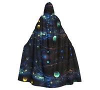 hhxvcv Outer Space Planets - Mantello con cappuccio per Halloween, unisex, per cosplay, strega, jedi, mago, mago